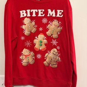 Fifth Sun Red Gingerbread Crew Neck Sweater